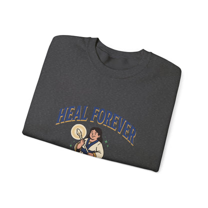 Heal Forever Sweatshirt — Vintage Saint Illustration Crewneck