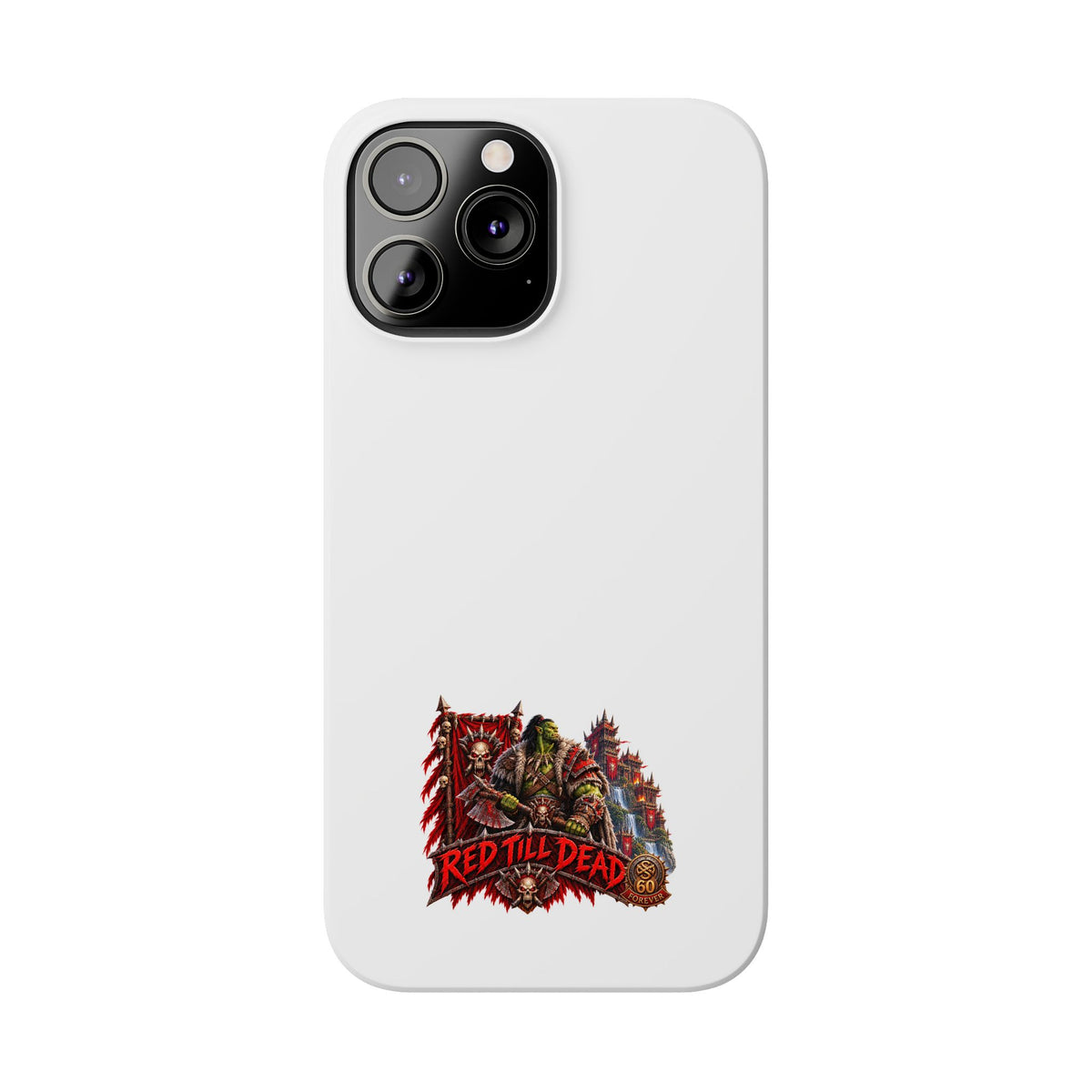 Slim Phone Case — “Red Till Dead” Vintage Horror Graphic
