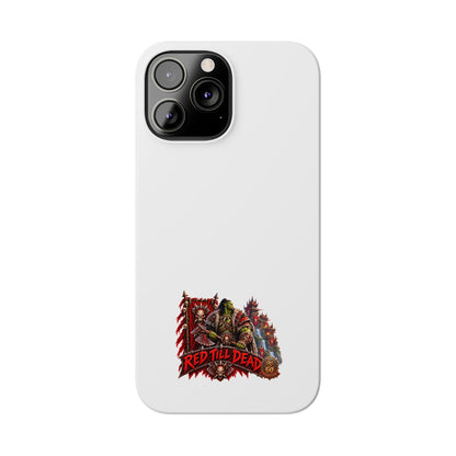 Slim Phone Case — “Red Till Dead” Vintage Horror Graphic