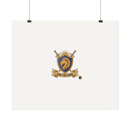 Lion Crest Watercolor Poster — 'Bow to the King' Matte Art Print