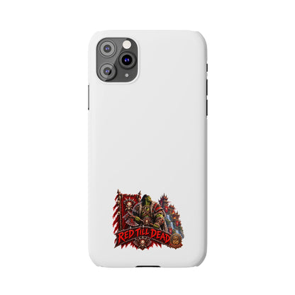 Slim Phone Case — “Red Till Dead” Vintage Horror Graphic