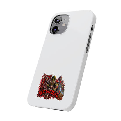 Slim Phone Case — “Red Till Dead” Vintage Horror Graphic
