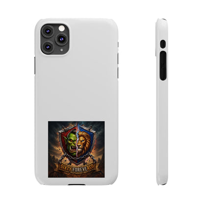 Slim Phone Case — Fantasy Shield Orc & Lion Crest "Sixty Forever"