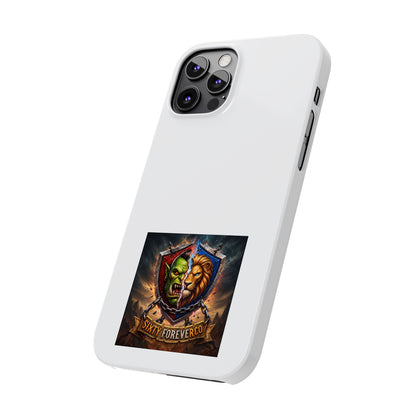 Slim Phone Case — Fantasy Shield Orc & Lion Crest "Sixty Forever"