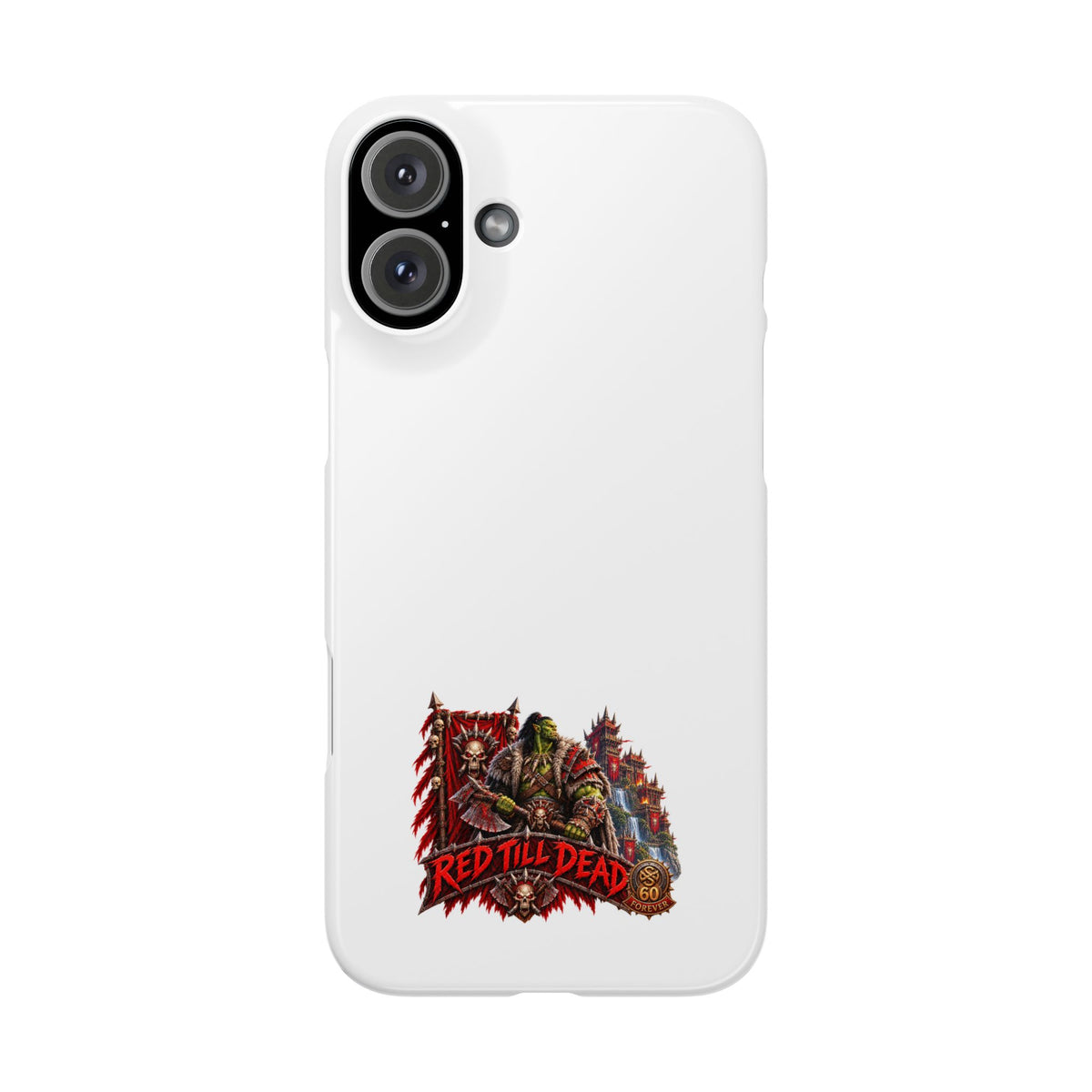 Slim Phone Case — “Red Till Dead” Vintage Horror Graphic