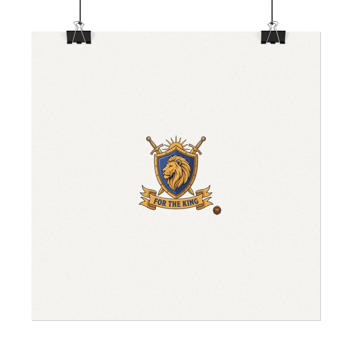 Lion Crest Watercolor Poster — 'Bow to the King' Matte Art Print