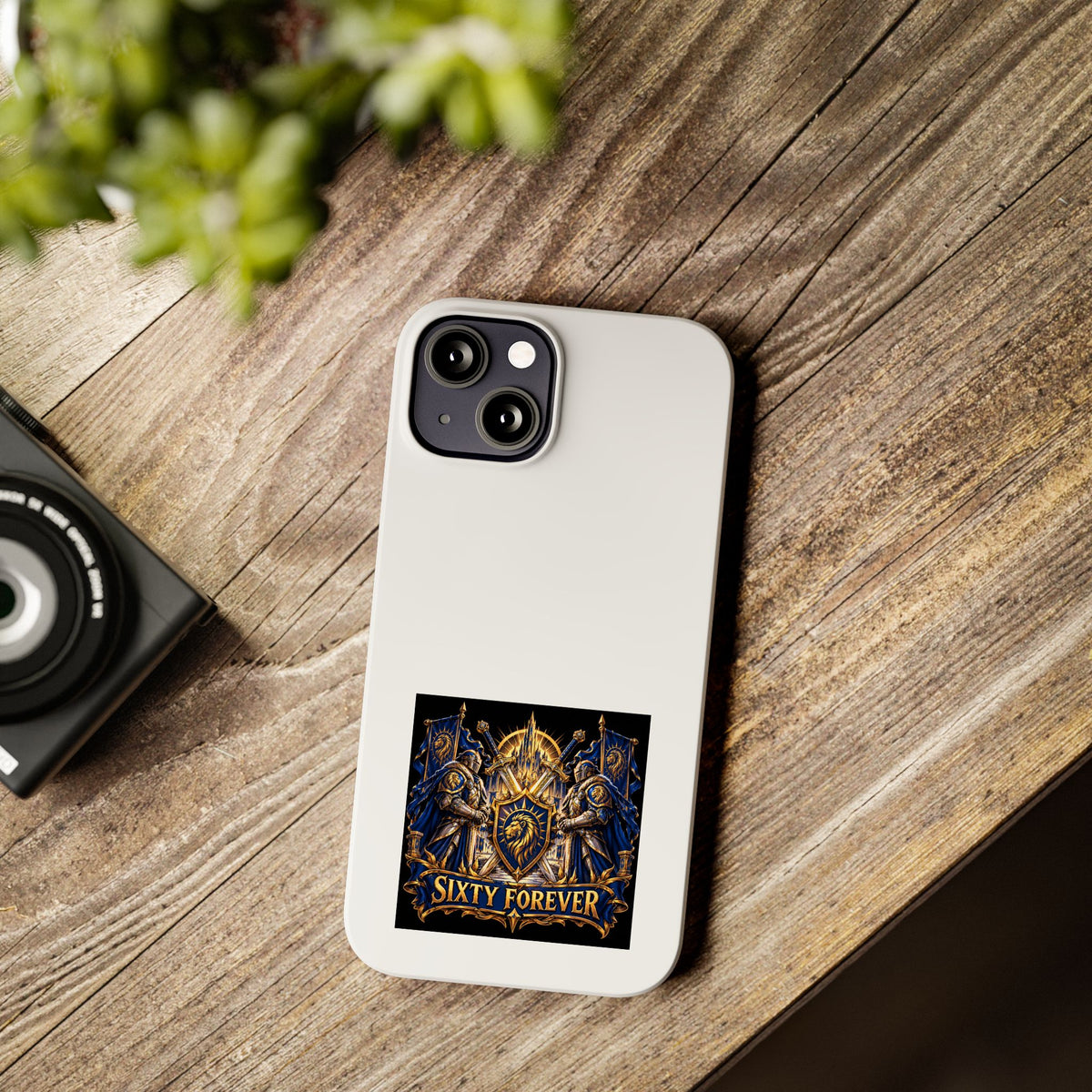Slim Phone Case — "Sixty Forever" Shield Knight Graphic