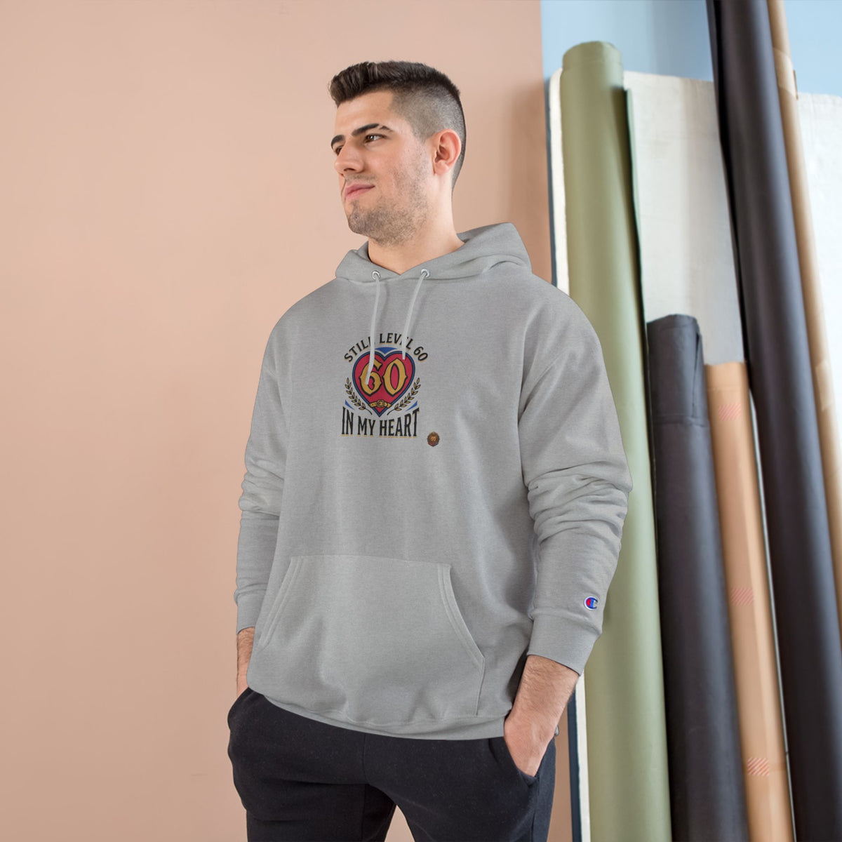 60th Birthday Hoodie - "Still 60 In My Heart" Champion-Style Pullover