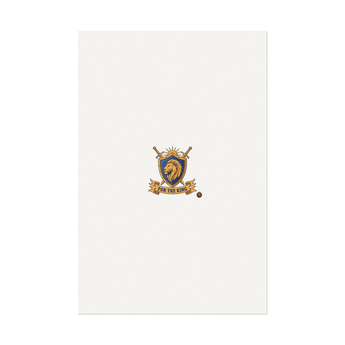 Lion Crest Watercolor Poster — 'Bow to the King' Matte Art Print