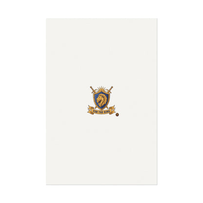 Lion Crest Watercolor Poster — 'Bow to the King' Matte Art Print