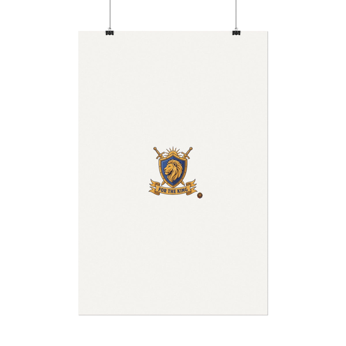 Lion Crest Watercolor Poster — 'Bow to the King' Matte Art Print