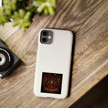 Slim Phone Case — 'Sixty Forever' Gothic Skull & Wings Design