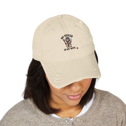 Distressed Embroidered Dad Hat - Native American Chief Design