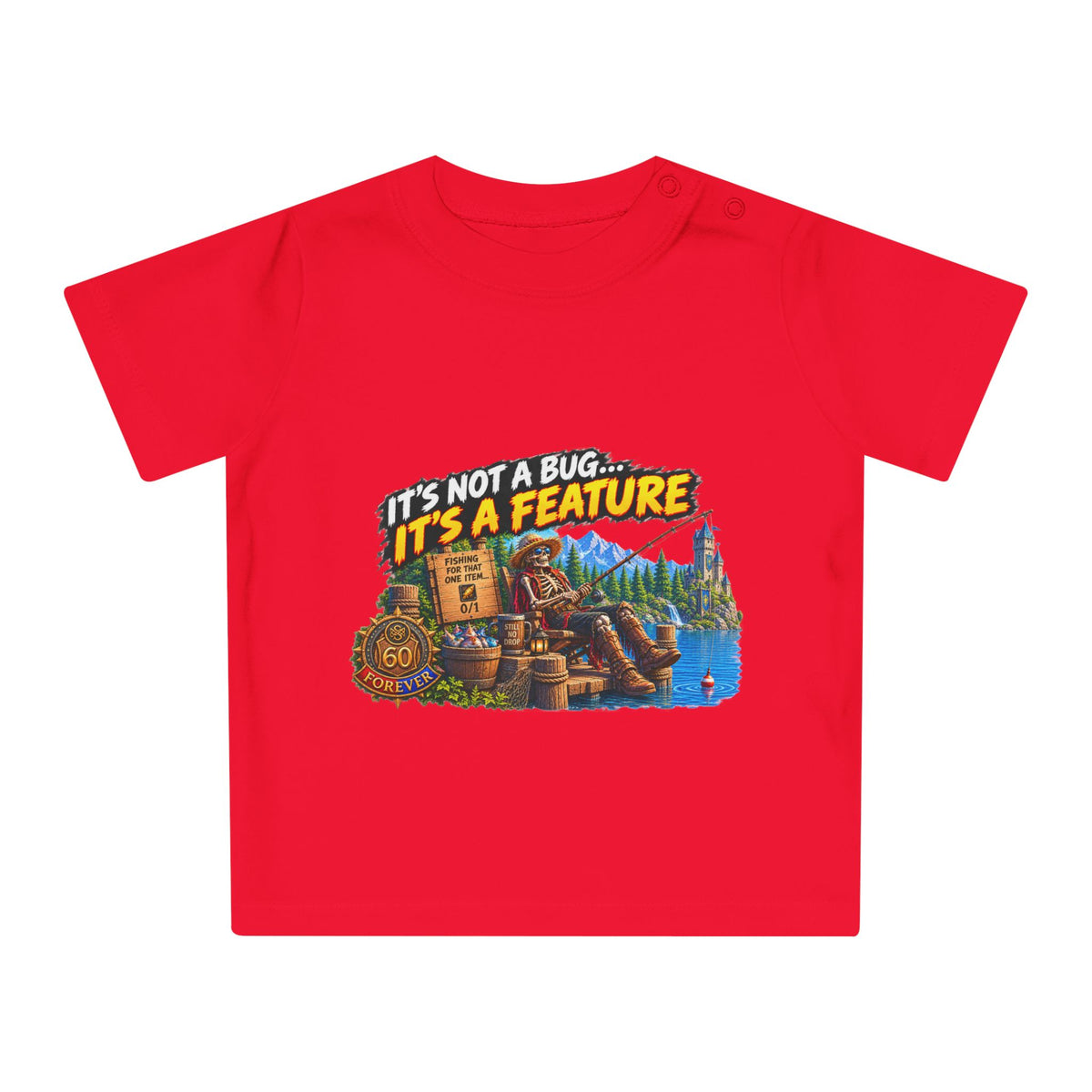 Baby T-Shirt — "It’s Not a Bug, It’s a Feature" Cute Geek Fishing Design
