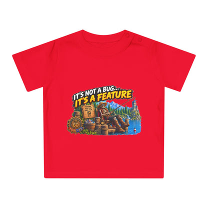 Baby T-Shirt — "It’s Not a Bug, It’s a Feature" Cute Geek Fishing Design