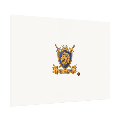 Lion Crest Watercolor Poster — 'Bow to the King' Matte Art Print