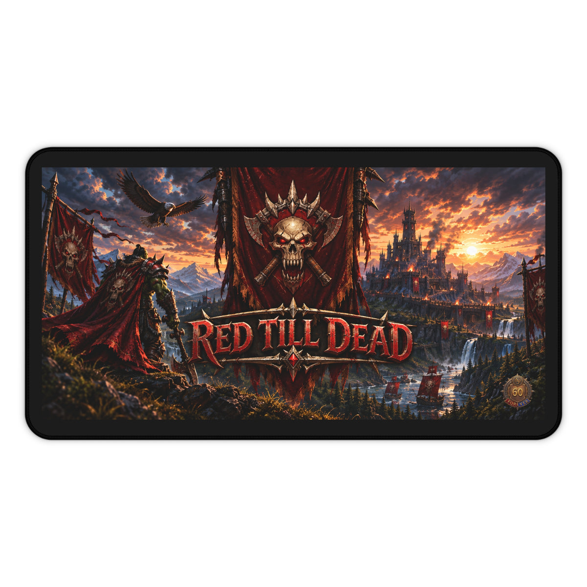 Red Till Dead Fantasy Gaming Desk Mat