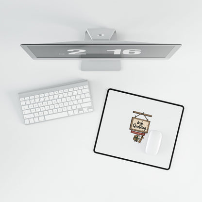 BRB Questing Desk Mat — Gaming Mouse Pad with "brb Questing" Sign Art