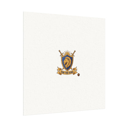 Lion Crest Watercolor Poster — 'Bow to the King' Matte Art Print