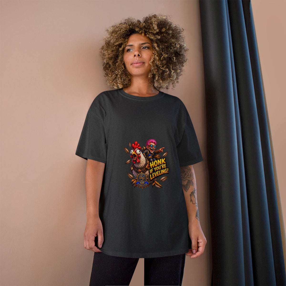 Gamer Chicken "Honk If You’re Leveling" T‑Shirt