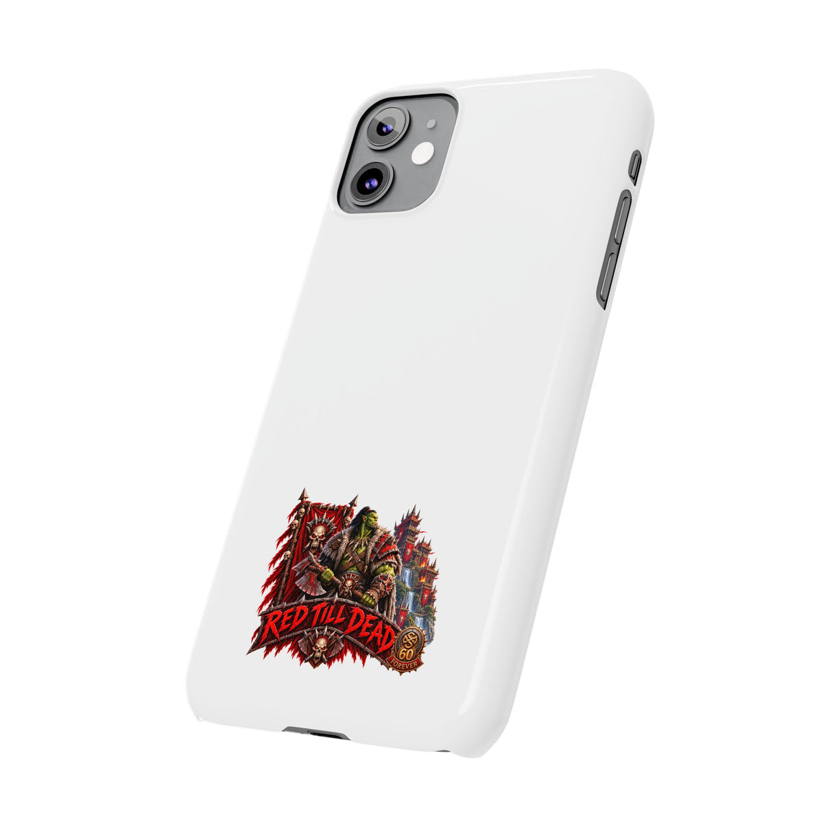 Slim Phone Case — “Red Till Dead” Vintage Horror Graphic