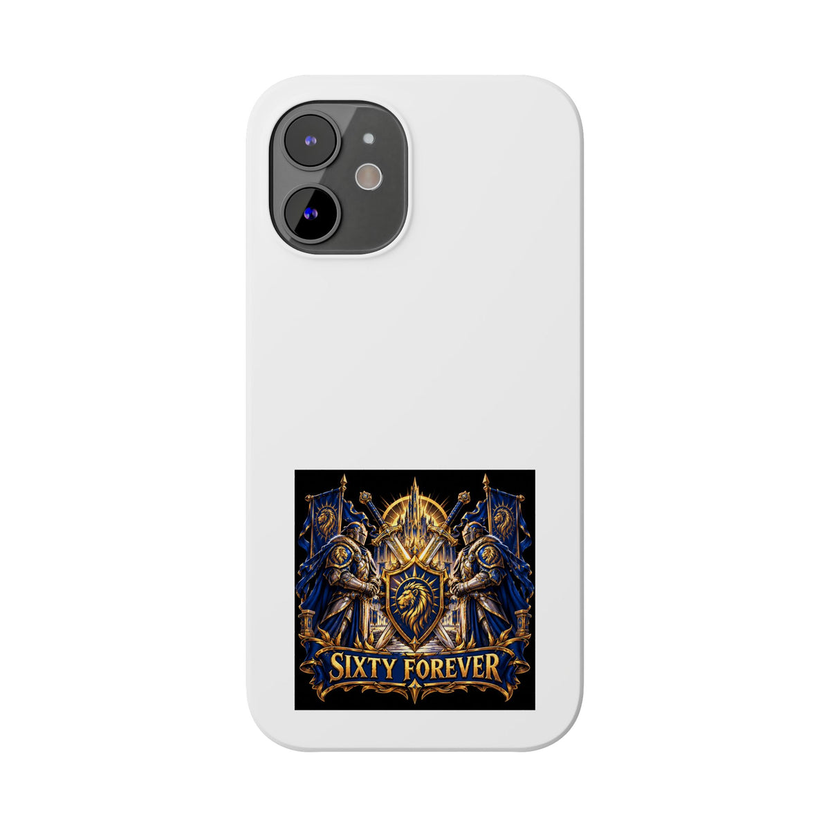 Slim Phone Case — "Sixty Forever" Shield Knight Graphic