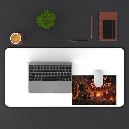 Sixty Forever Apocalypse Desk Mat — Large Gaming Mouse Pad with Fiery Horror Artwork