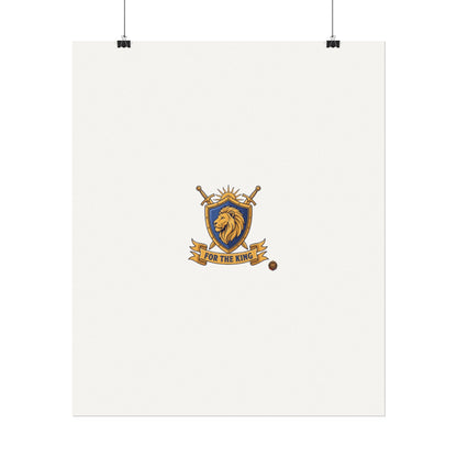 Lion Crest Watercolor Poster — 'Bow to the King' Matte Art Print