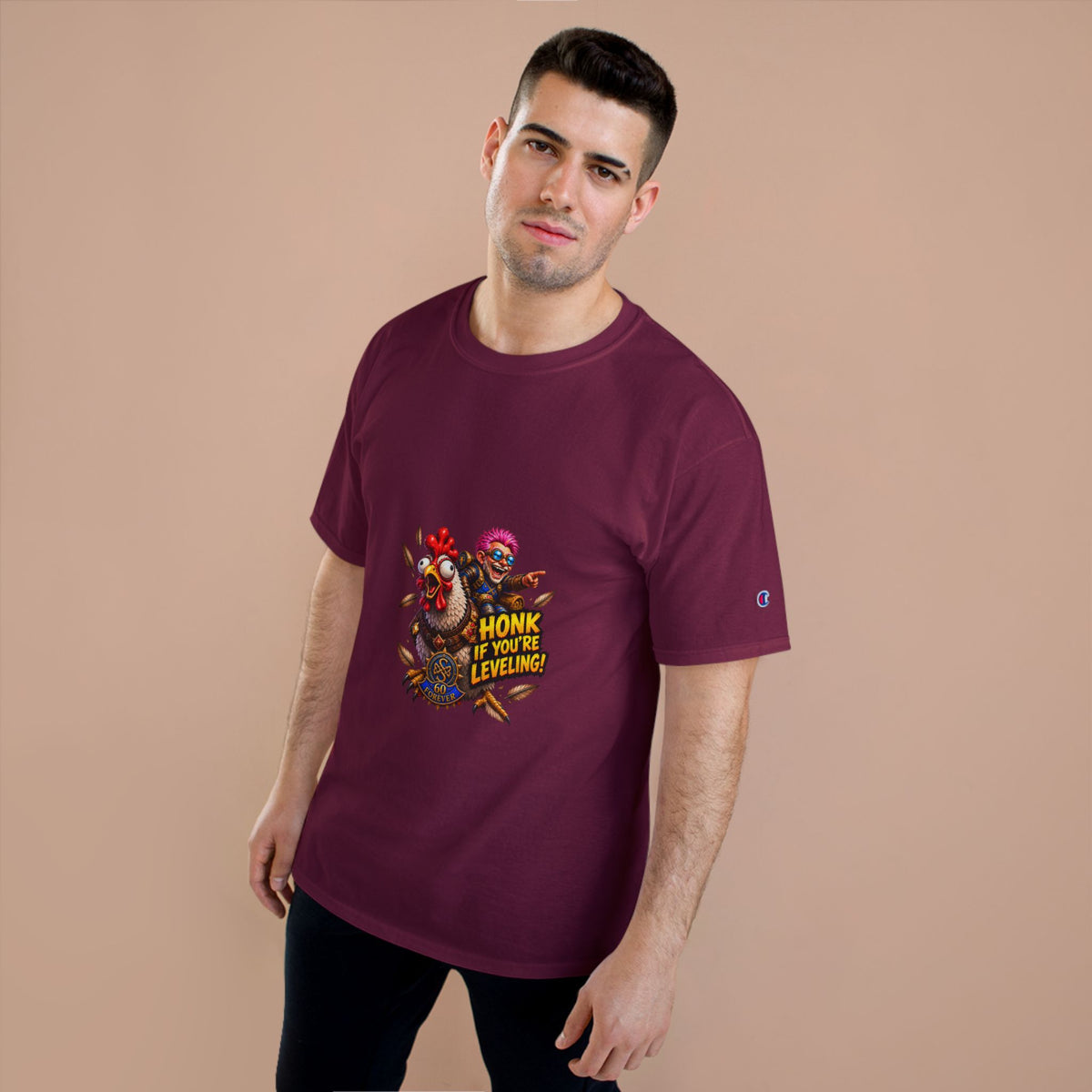 Gamer Chicken "Honk If You’re Leveling" T‑Shirt