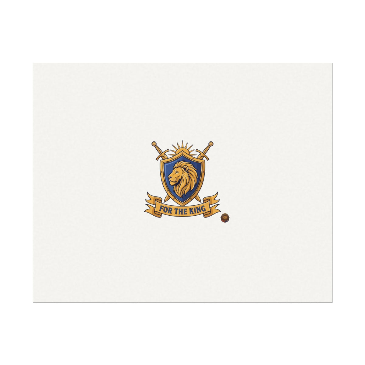 Lion Crest Watercolor Poster — 'Bow to the King' Matte Art Print