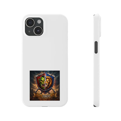 Slim Phone Case — Fantasy Shield Orc & Lion Crest "Sixty Forever"