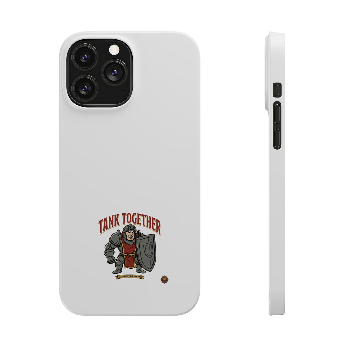 Slim Phone Case — "Tank Together" Medieval Tank Warrior Design