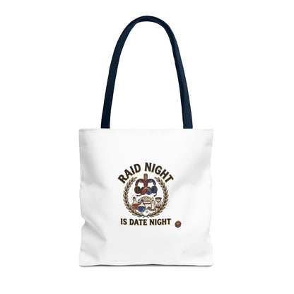 Raid Night Is Date Night Tote Bag — Military Police Themed Canvas Tote