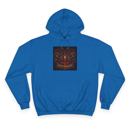 Champion Hoodie — Gothic Floral Skull Graphic Pullover