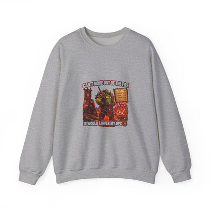 Crewneck Sweatshirt — Retro Dungeons & Dragons Goblin Art "Get Out of the Fire" RPG Gaming Tee