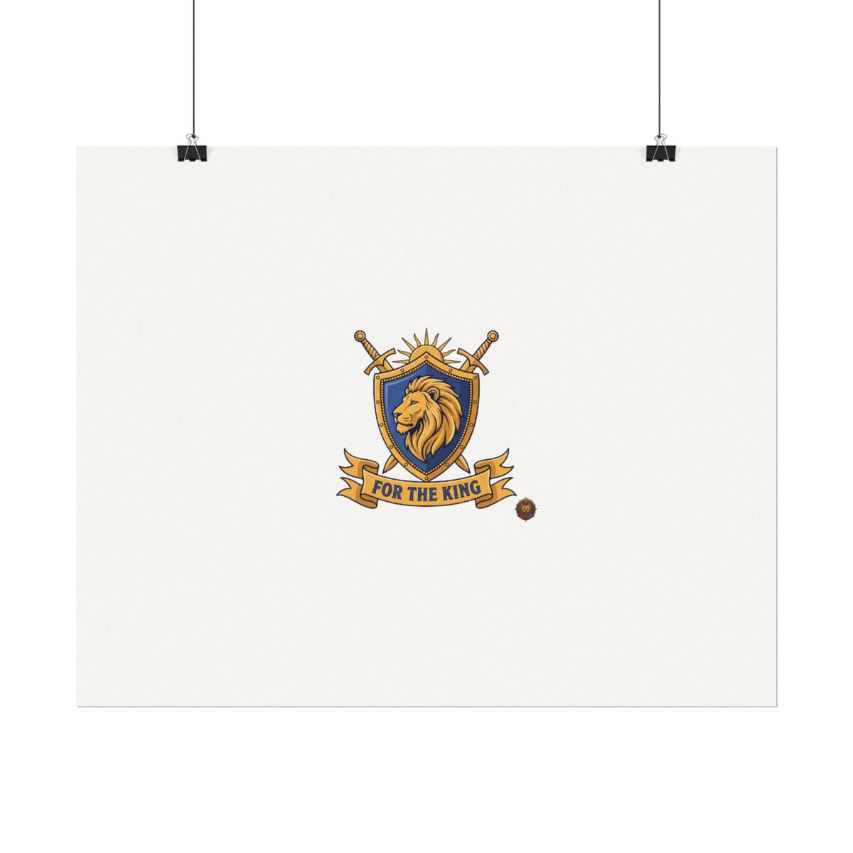 Lion Crest Watercolor Poster — 'Bow to the King' Matte Art Print
