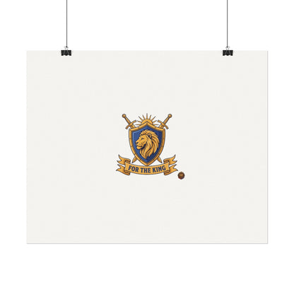 Lion Crest Watercolor Poster — 'Bow to the King' Matte Art Print