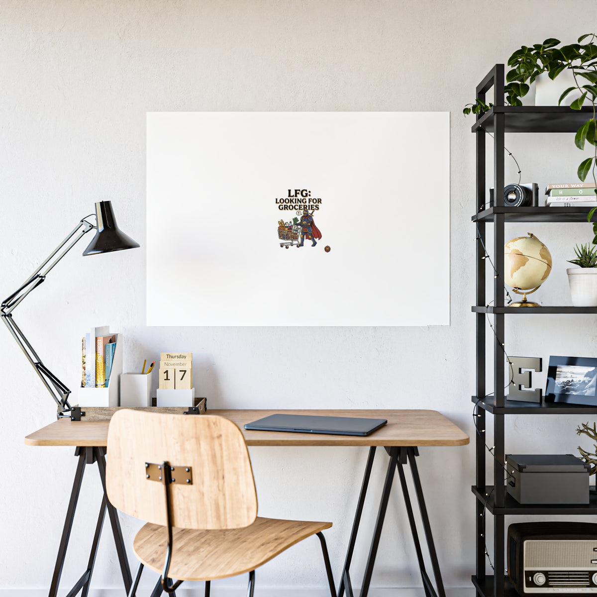 Gloss Poster — "LFG: Looking for Groceries" Humorous Grocery Cart Art Print