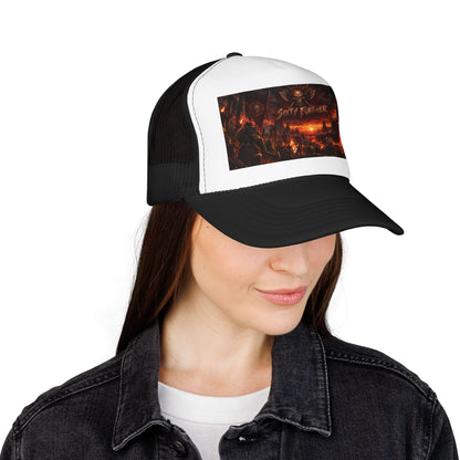 Foam Trucker Hat — Dark Fantasy 'Satanic' Apocalypse Graphic Cap