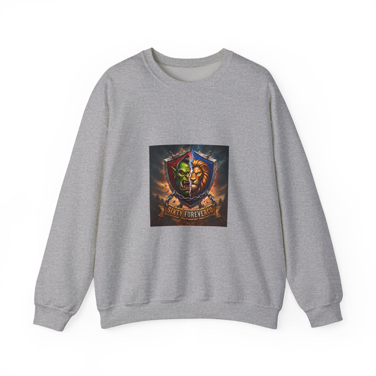 Fantasy Crest Crewneck Sweatshirt — "Forever" Shield Graphic