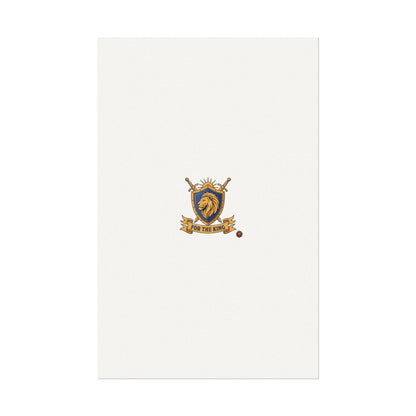 Lion Crest Watercolor Poster — 'Bow to the King' Matte Art Print