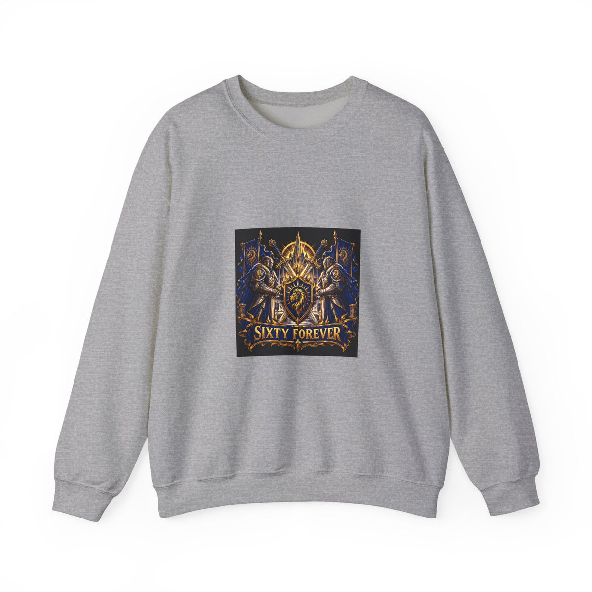 Crewneck Sweatshirt — Sixty Forever Ornate Shield Graphic