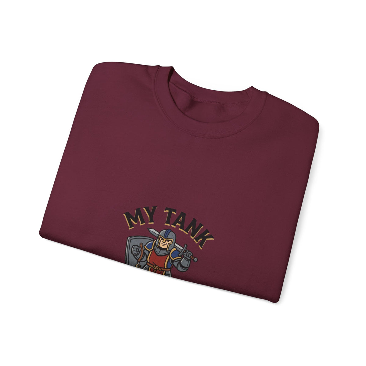 Crewneck Sweatshirt — "My Tank Is My Husband" RPG Gamer Graphic