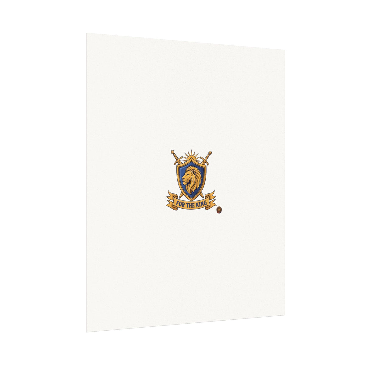 Lion Crest Watercolor Poster — 'Bow to the King' Matte Art Print