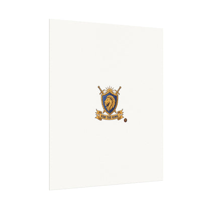 Lion Crest Watercolor Poster — 'Bow to the King' Matte Art Print