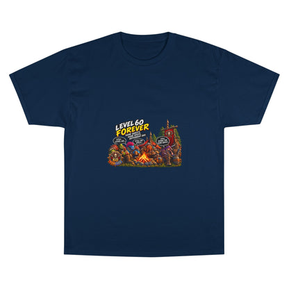 Level 60 Forever T-Shirt – Retro RPG Campfire Gamer Tee
