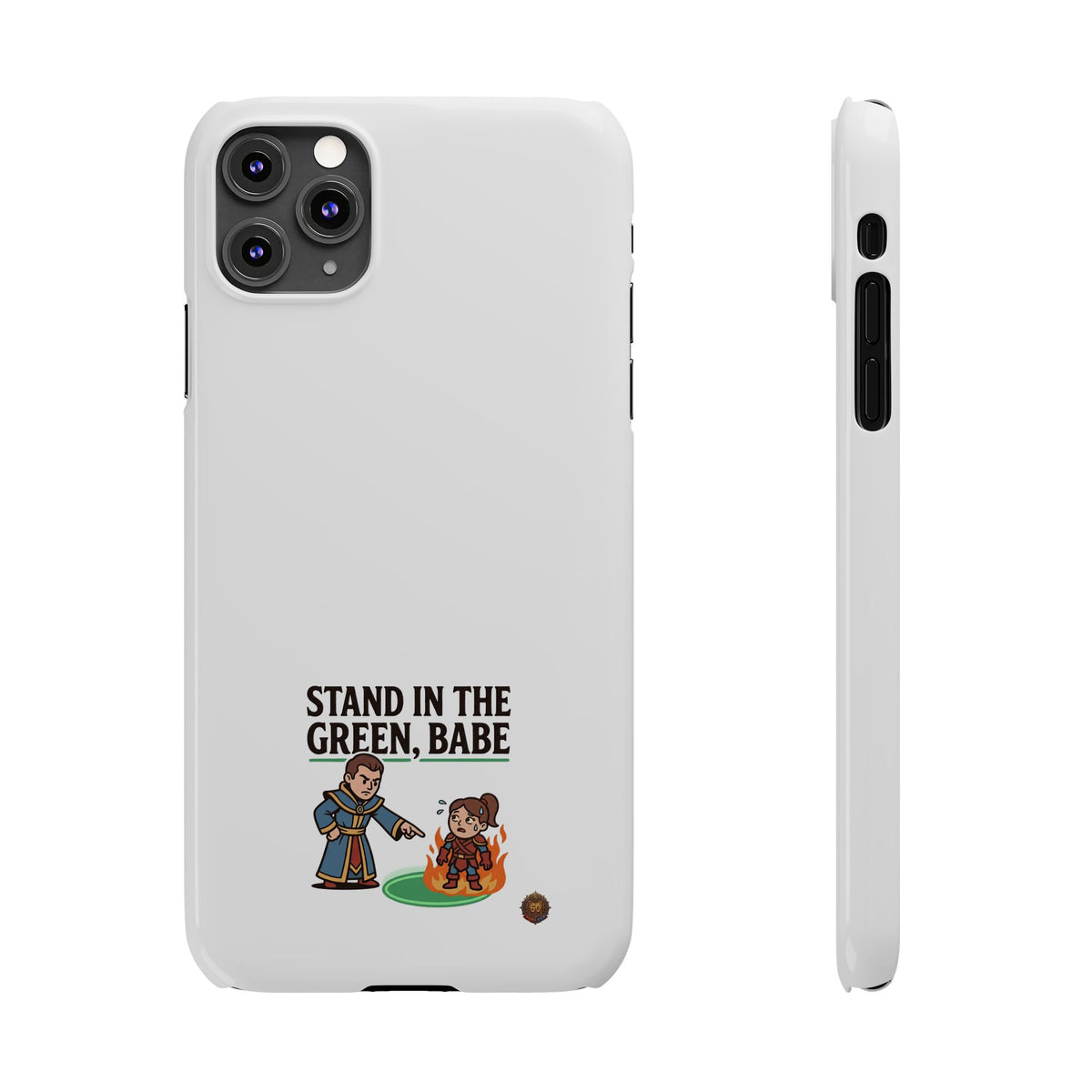 Stand in the Green, Babe Slim Phone Case — Funny Golf Cartoon Phone Cover