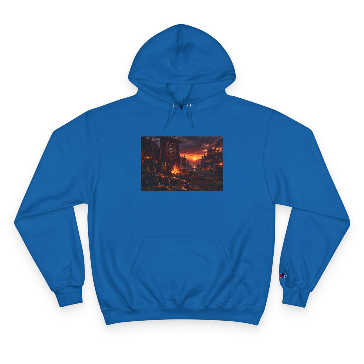 Champion Hoodie — Sunset Cityscape Graphic Hoodie