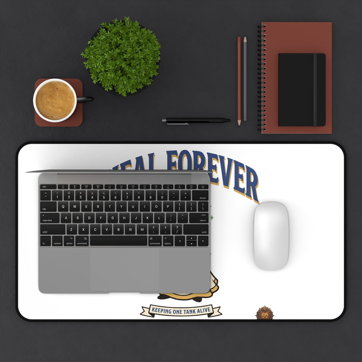 Heal Forever Desk Mat — Inspirational Healer Illustration Mouse Pad