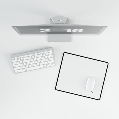 Large Desk Mat — Minimal White Gaming/Office Pad with 'All I Need Is Go In My Heart' Badge